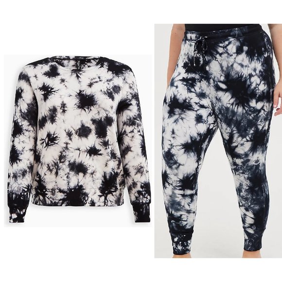 torrid Other - Torrid SLEEP LEGGING & SHIRT SET - DREAM FLEECE TIE DYE BLACK & WHITE Si…